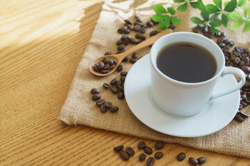 ブラックコーヒーとコーヒー豆