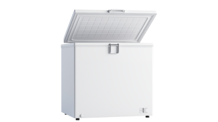 White Chest Freezer Open Lid Modern Kitchen Appliance