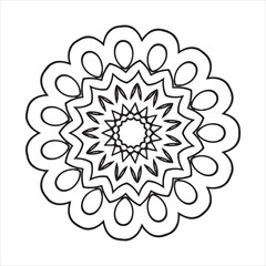 Flower mandala vector art illustration.