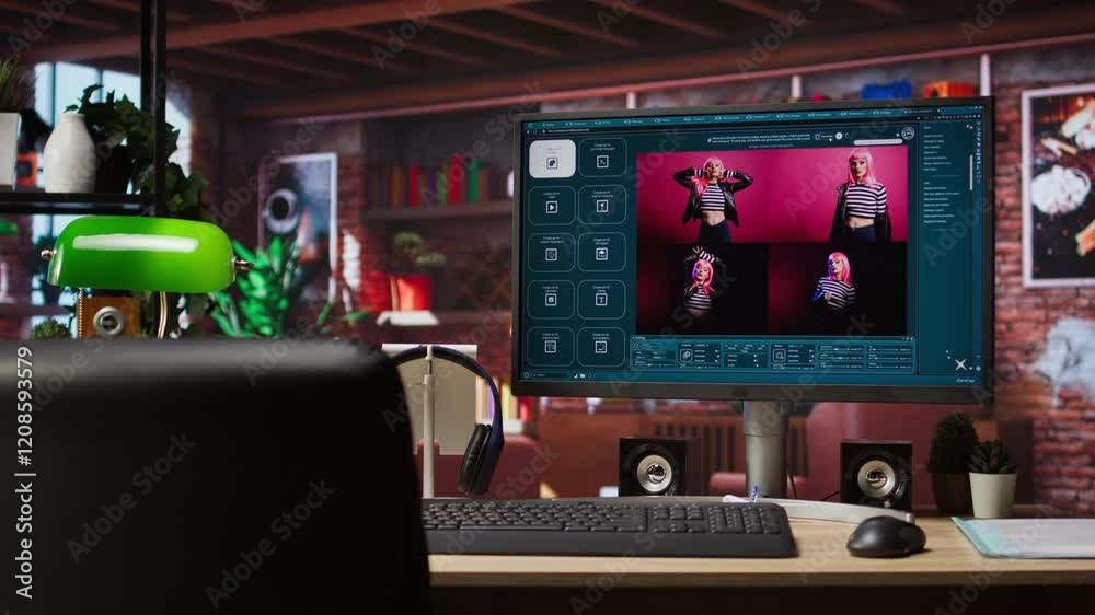Fototapete generative artificial intelligence gpt on pc monitor with image understanding capabilities generatin