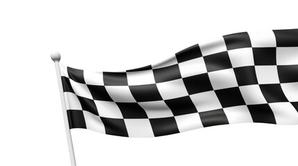 Dynamic checkered flag waving finish line race competition victory