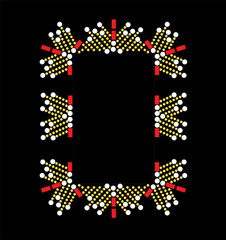 Rhinestone applique collar design for t-shirt or blouse hot-fix transfer. Abstract beautiful glitter applique rhinestone motif.	