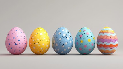 Fototapeta premium Vibrant easter eggs with unique patterns for holiday decoration and design