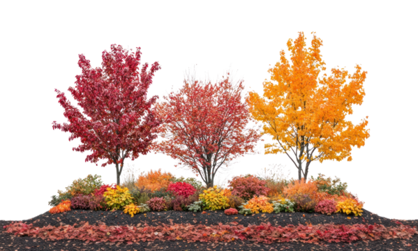 PNG Autumn Foliage Garden autumn trees outdoors. - Powered by Adobe