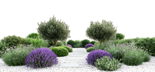 PNG Mediterranean Herb Garden lavender garden landscape.