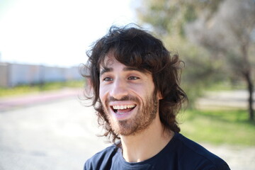 Happy Man Smiles After Seeing A Joy Before His Eyes