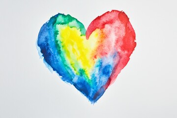 Colorful watercolor heart illustration showcasing vibrant shades in playful patterns and design