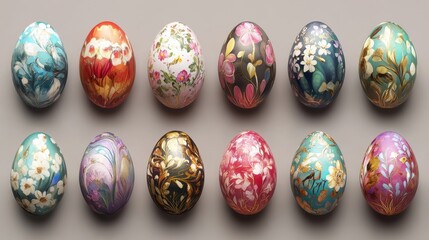Vibrant easter celebration with painted eggs for festive decor