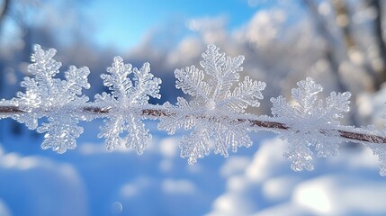 A remote mountain valley blanketed in snow, with towering cliffs on either side and a soft mist hanging in the air. 327
