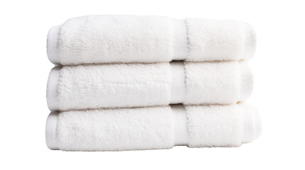 Soft White Towels Stacked for Hotel or Spa Setting