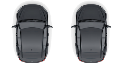 Black Sedans From Above on Transparent Background Generative AI