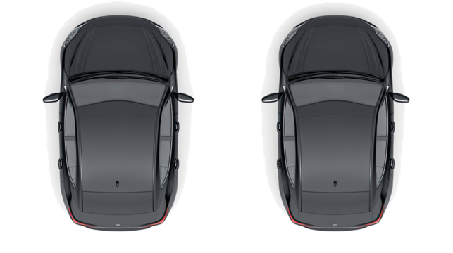 Black Sedans From Above on Transparent Background Generative AI