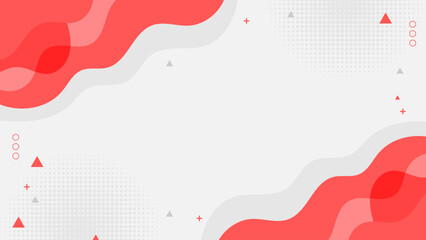 Abstract Red Wave Background with Geometric Accents and Copy Space
