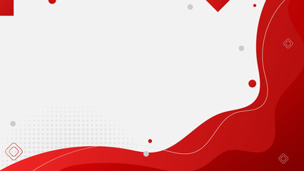 Abstract Red Wave Background with Geometric Accents and Copy Space
