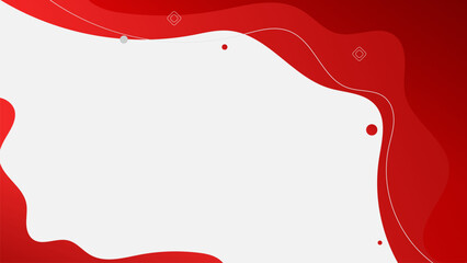 Abstract Red Wave Background with Geometric Accents and Copy Space