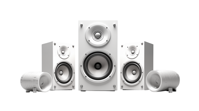 High Fidelity 21 Home Theater Speaker System in White