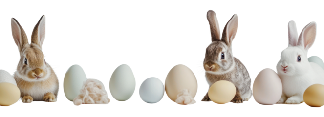 PNG Easter eggs and cute bunnies bunny rabbits easter.