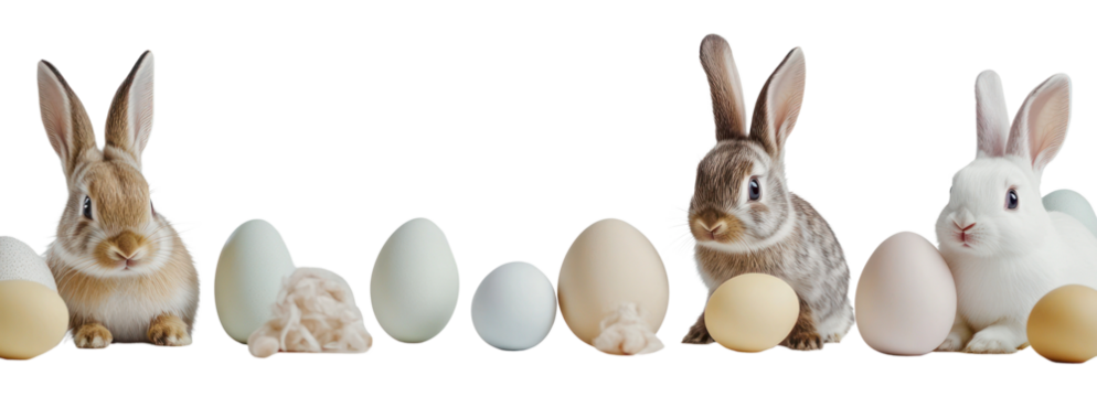 PNG Easter eggs and cute bunnies bunny rabbits easter.