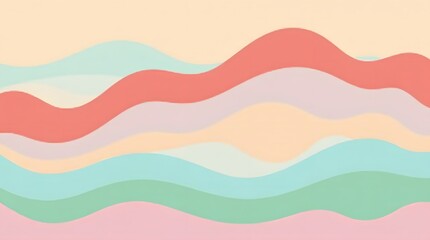 Minimalist Aesthetic Background with Soft Pastel Tones and Flowing Abstract Shapes for Modern Design