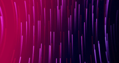 Glowing pink and purple lines image moving vertically on dark background