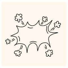 Comic Book Explosion Speech Bubble with doodle style drawing
