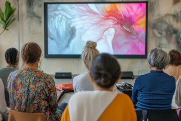 Obraz premium Participants engage in well-being workshop focusing on mindfulness and personal growth