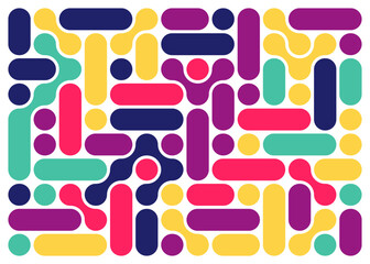 Colorful Abstract Pattern with Geometric Shapes and Playful Design