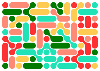 Colorful Abstract Geometric Shapes in a Playful Pattern Design