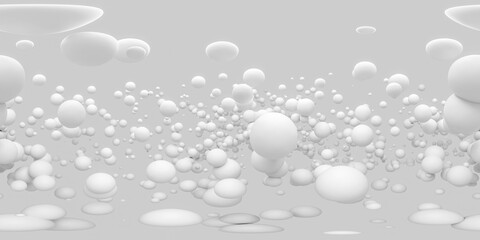 Floating White Spheres in Abstract Space 360 vr panorama © eliahinsomnia