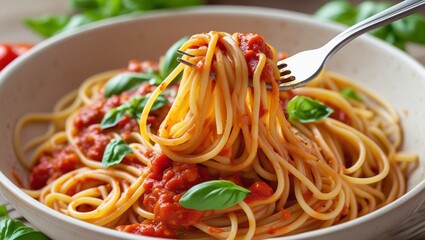 spaghetti with tomato sauce