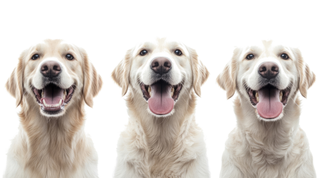 Happy Golden Retrievers Showcasing Joyful Expressions Generative AI