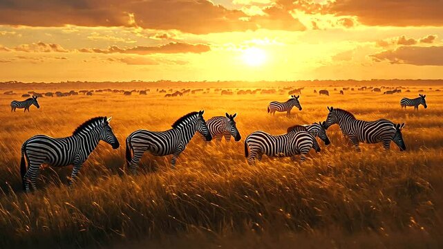 zebras in the savannah