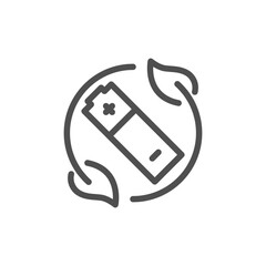 eco battery outline icon vector design good for web or mobile app