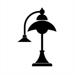Lamp of vector silhouette design, isolated background