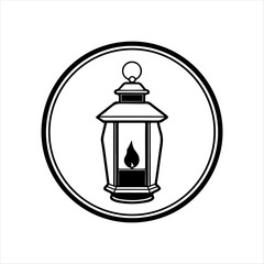 Lamp of vector silhouette design, isolated background