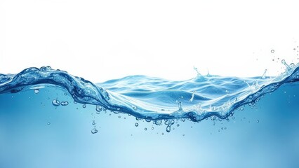 A mesmerizing close-up captures a wave cascading over the ocean's surface, its layered form revealing varying depths of motion—a breathtaking dance of water in vibrant shades of blue and white