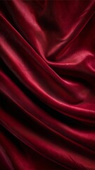 Obraz premium Rich burgundy velvet fabric with soft folds and luxurious texture, perfect for elegant and sophisticated design projects.