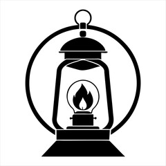 Lamp of vector silhouette design, isolated background