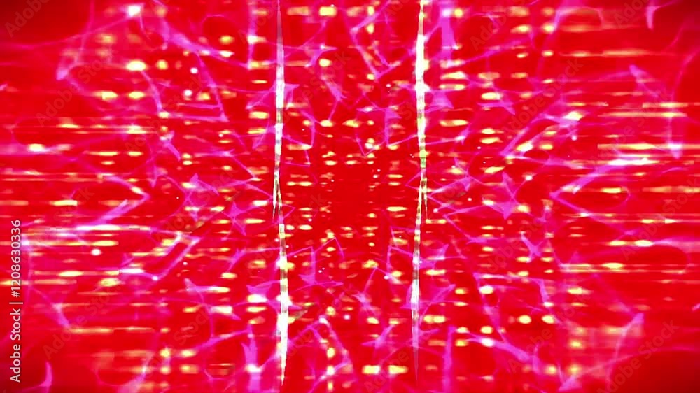 Poster Vivid glitch red pink light patterns, intersecting lines, and a dynamic. 4k Animated footage 