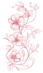 Creative 2D Doodle Floral Illustrations for wallpaper, card, tile