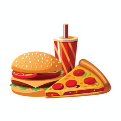 vector illustration of a fast food with white background