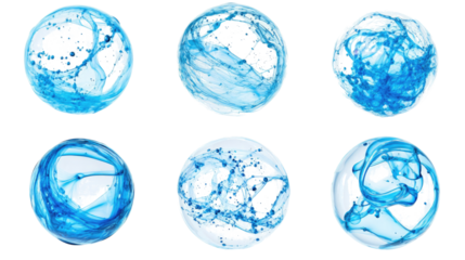 Set of Chemical Bubbles Showcasing Science Technology Generative AI