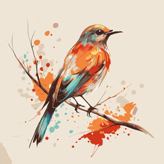 illustration of a bird color