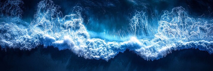 Fototapeta premium Aerial Majesty: Ocean Waves in Motion