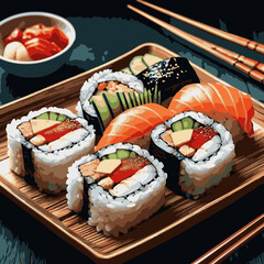 sushi vector art food for design needs 