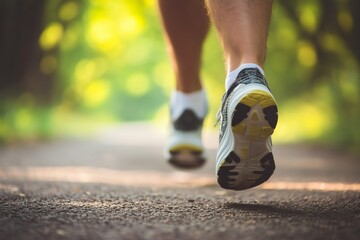Runner enjoying a morning jog on a peaceful forest pathway