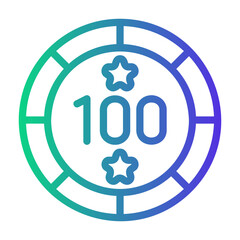 bet 100 Line Gradient Icon