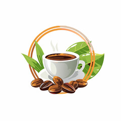 cup of coffee with beans