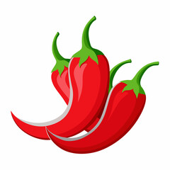 red chili pepper isolated on white