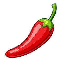 red chili pepper isolated on white